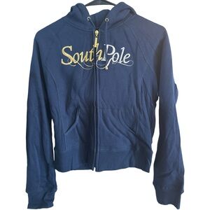 South Pole Dark Blue Zip-Up Hoodie